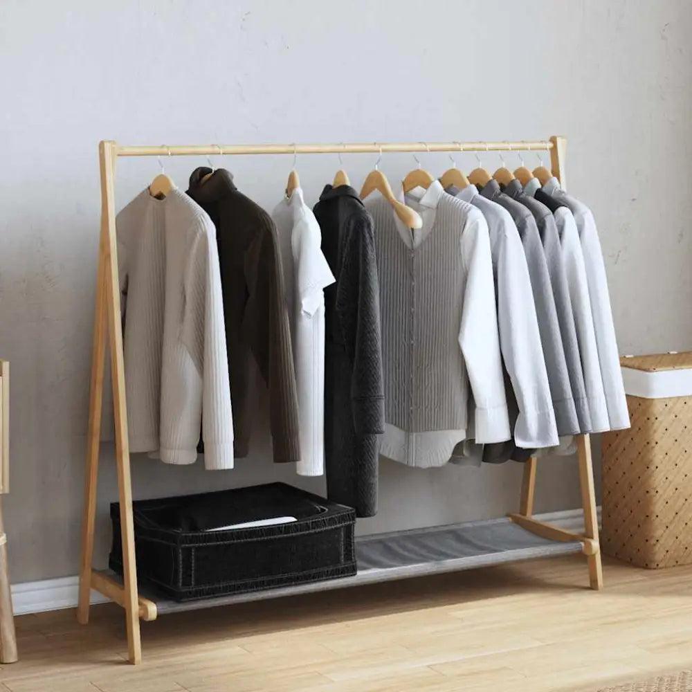 Kledingrek met schappen 106x34x102 cm bamboe - Kledingrekken & kastinrichting