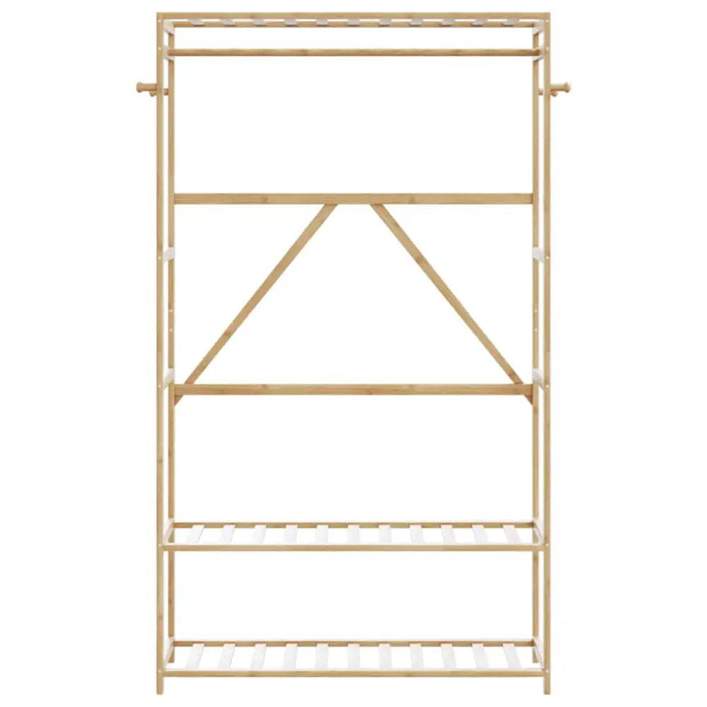 Kledingrek met schappen 110x40x175 cm bamboe - Kledingrekken & kastinrichting
