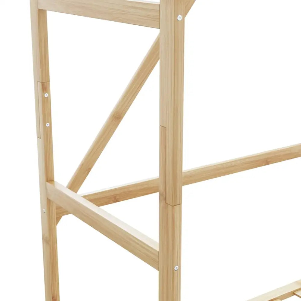 Kledingrek met schappen 110x40x175 cm bamboe - Kledingrekken & kastinrichting