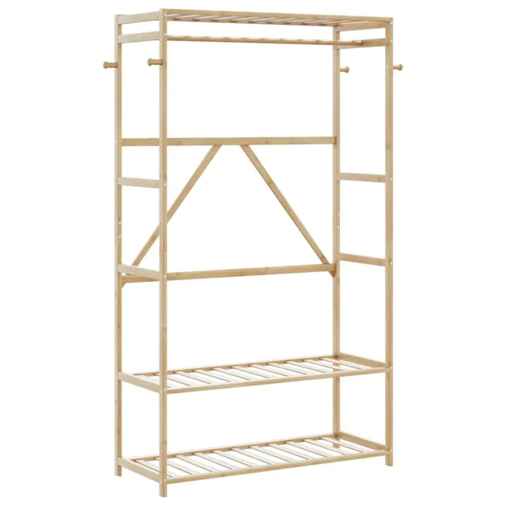 Kledingrek met schappen 110x40x175 cm bamboe - Kledingrekken & kastinrichting