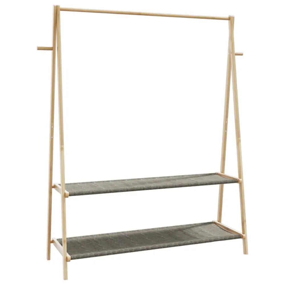 Kledingrek met schappen 132x45,5x150,5 cm bamboe - Kledingrekken & kastinrichting