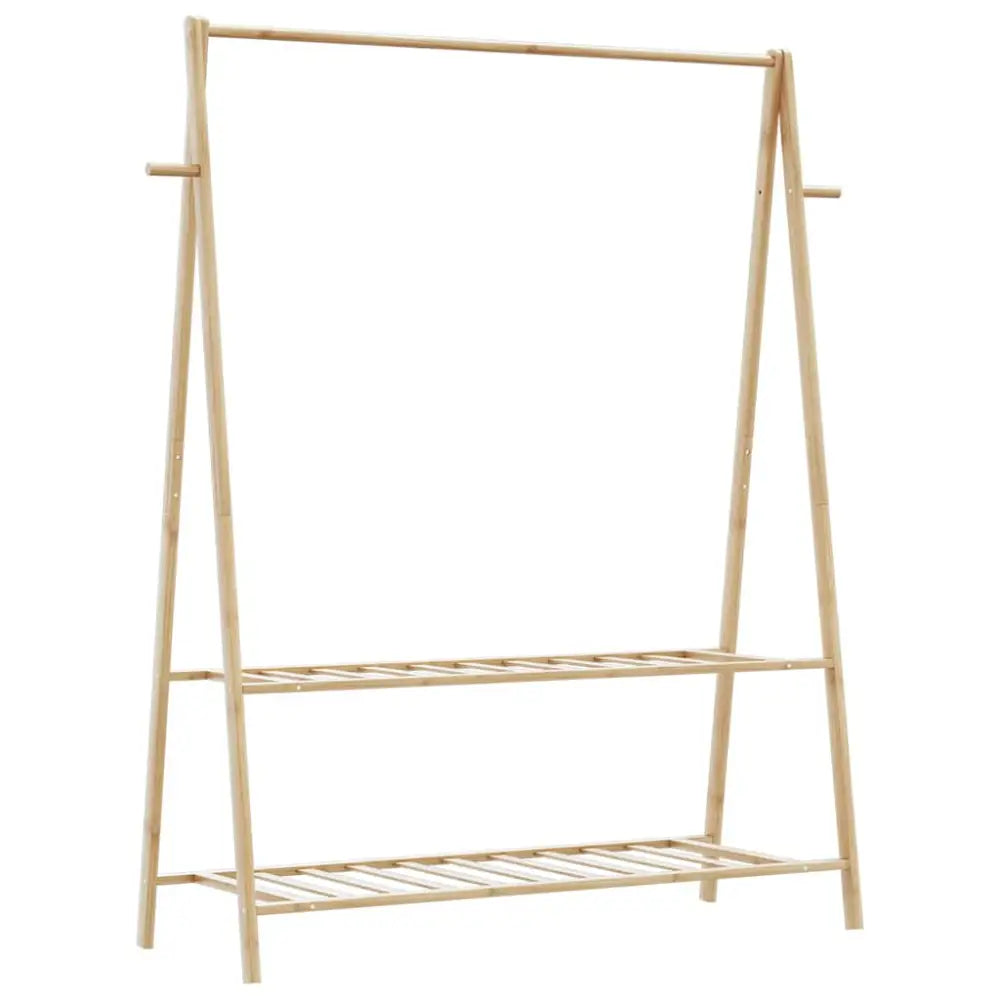 Kledingrek met schappen 132x45,5x150,5 cm bamboe - Kledingrekken & kastinrichting