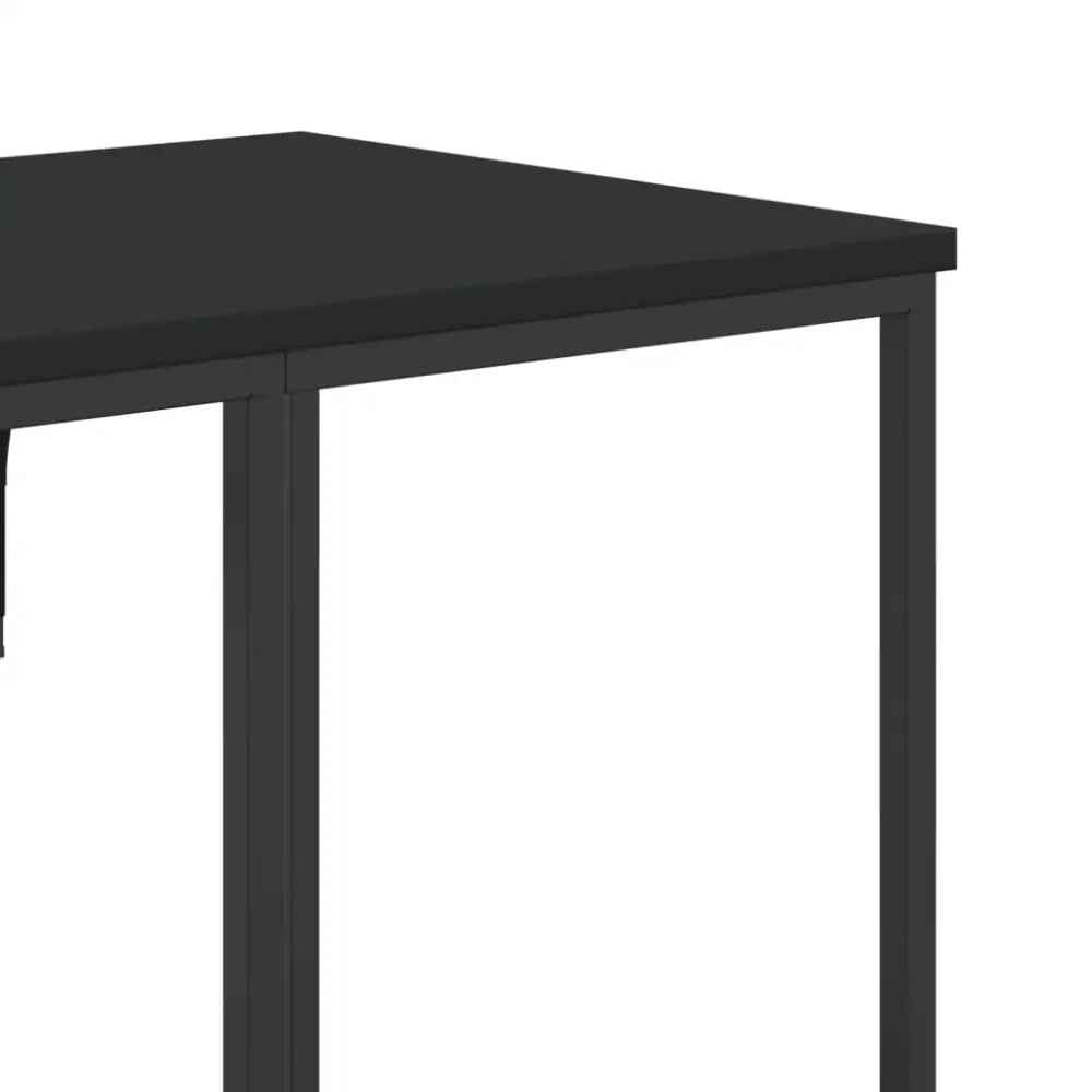 Kledingrek met schappen bewerkt hout zwart - Kledingrekken & kastinrichting