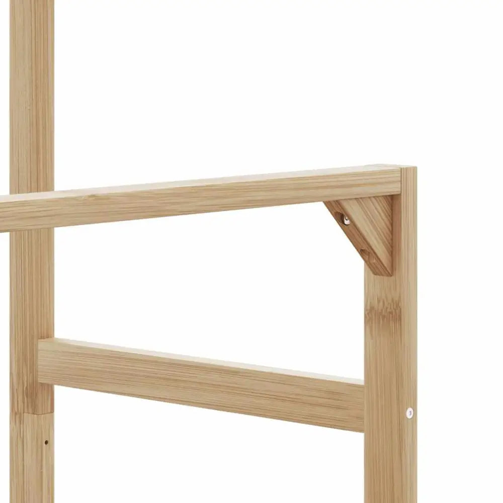 Kledingrek met schappen en wielen 90x35x155 cm bamboe - Kledingrekken & kastinrichting