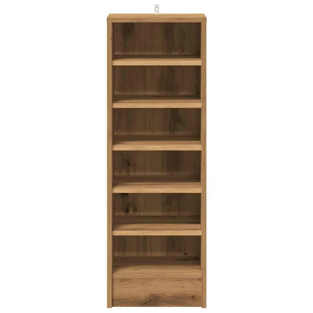 Schoenenkast 32x35x92 cm bewerkt hout artisanaal eikenkleur - Schoenenrekken