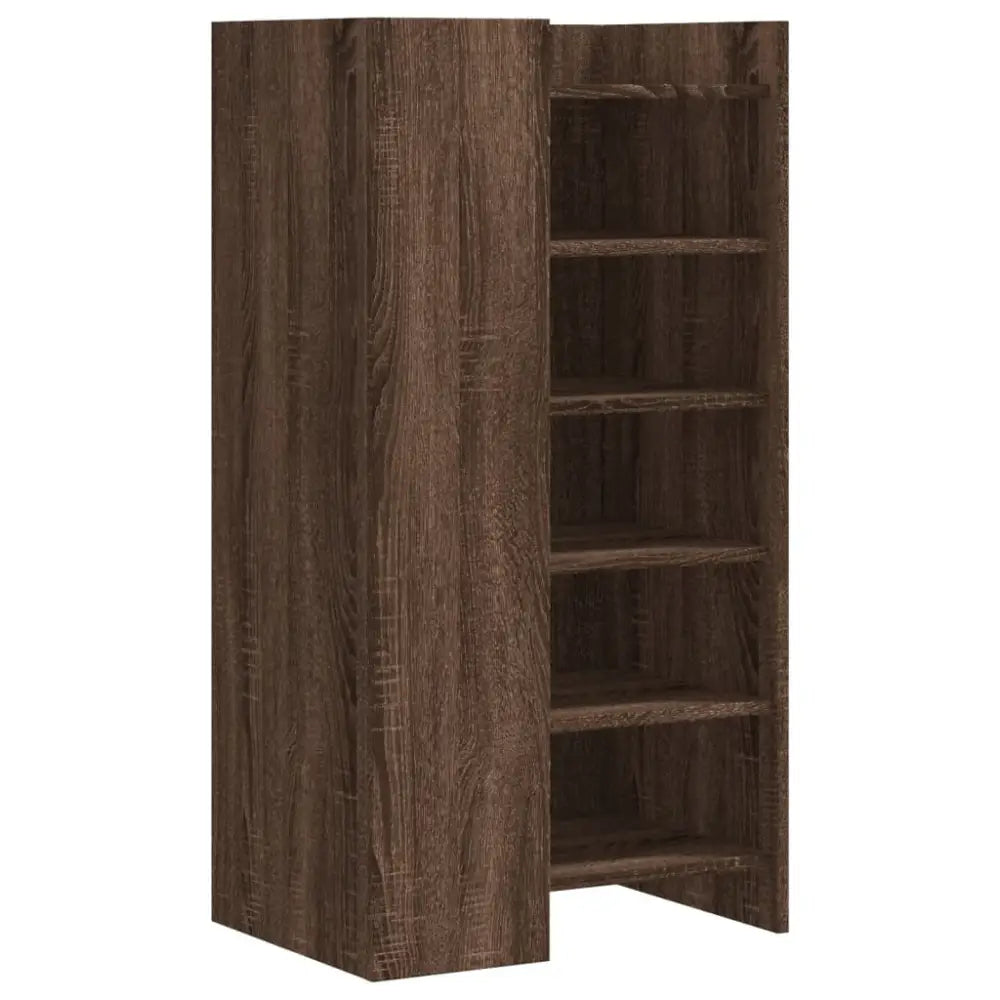 Schoenenkast 52x37,5x100 cm bewerkt hout bruin eikenkleurig - Schoenenrekken