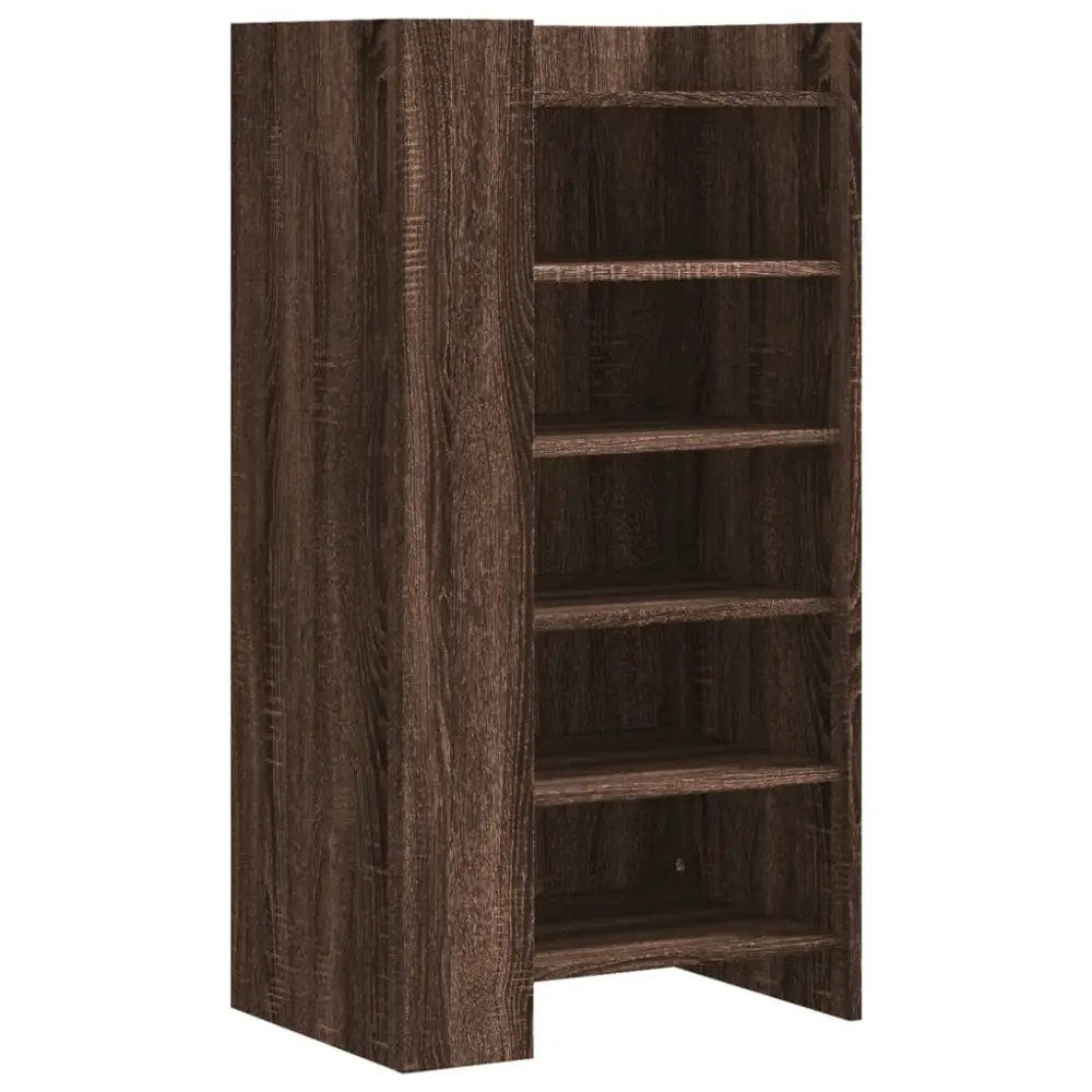 Schoenenkast 52x37,5x100 cm bewerkt hout bruin eikenkleurig - Schoenenrekken