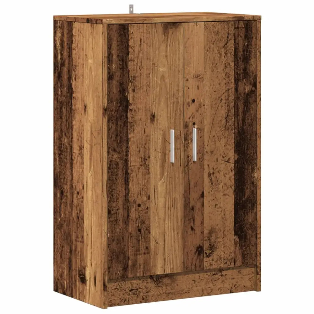 Schoenenkast 60x35x92 cm bewerkt hout oud houtkleurig - Schoenenrekken