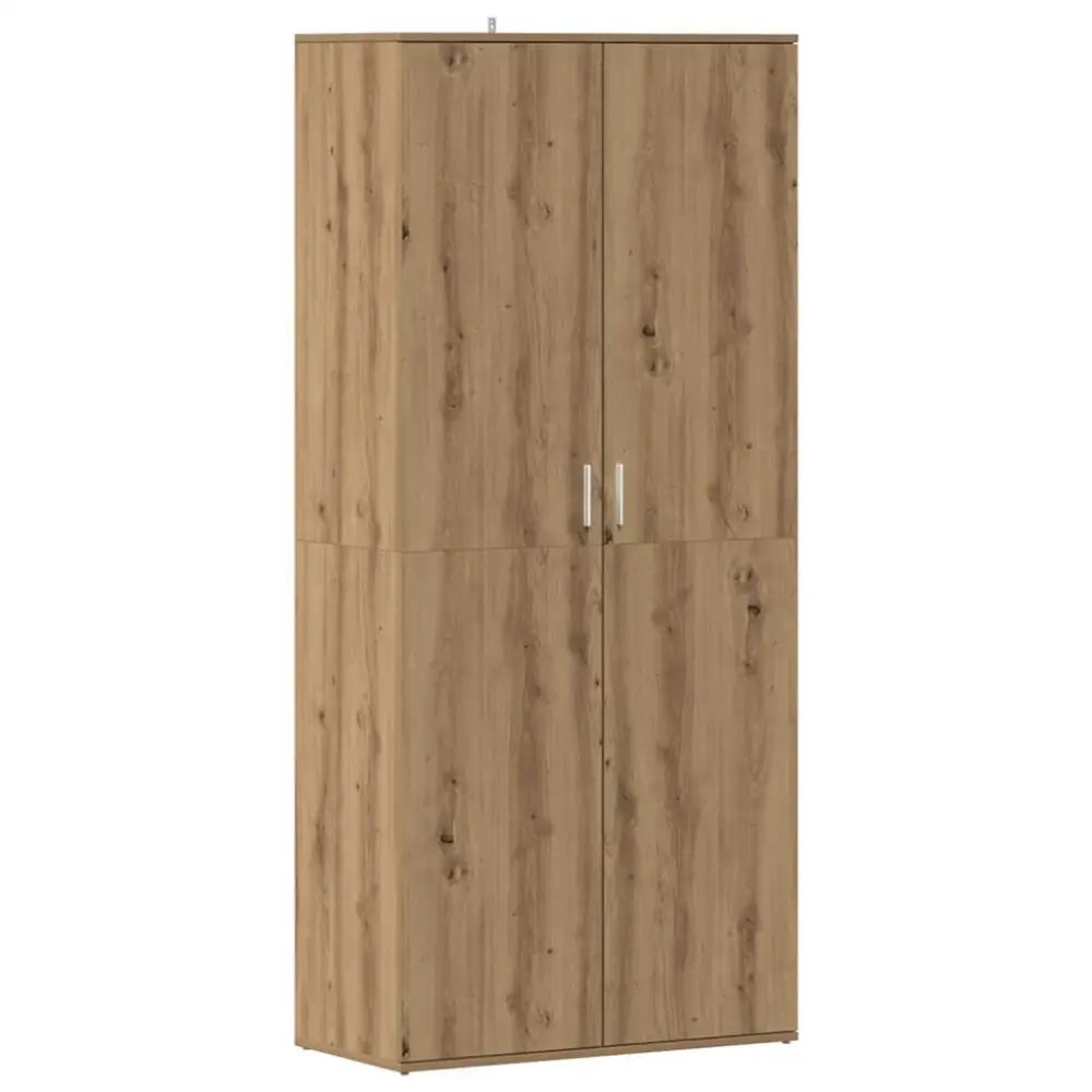 Schoenenkast 80x39x178 cm bewerkt hout artisanaal eikenkleur - Schoenenrekken