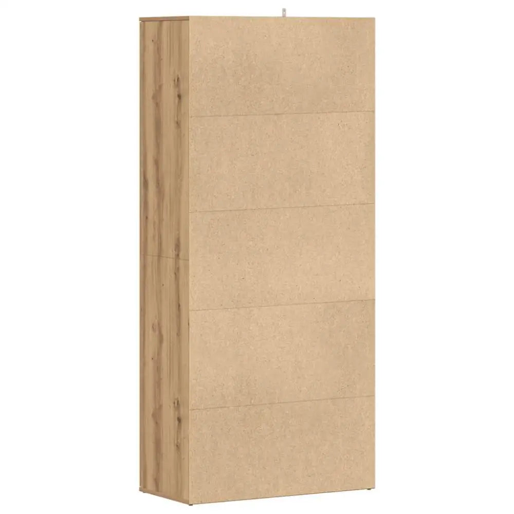 Schoenenkast 80x39x178 cm bewerkt hout artisanaal eikenkleur - Schoenenrekken
