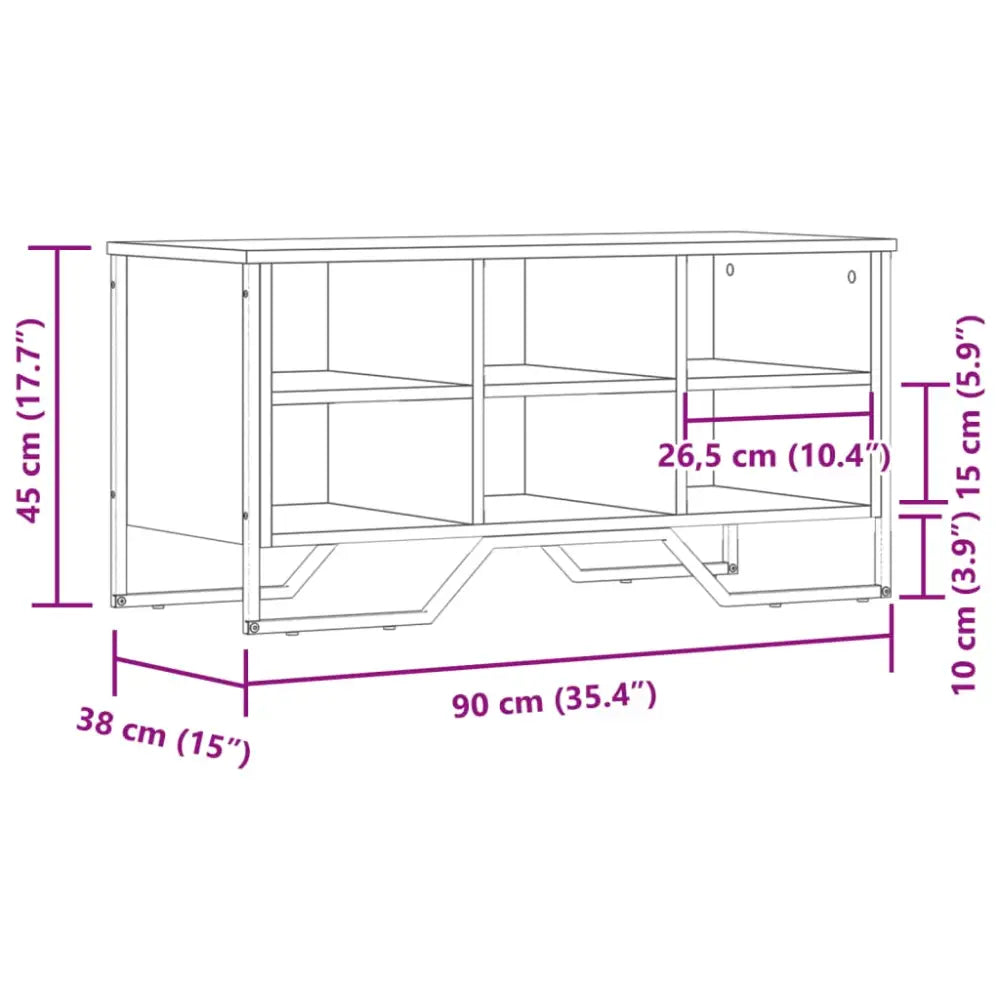 Schoenenkast 90x38x45,5 cm bewerkt hout bruin eikenkleurig - Schoenenrekken