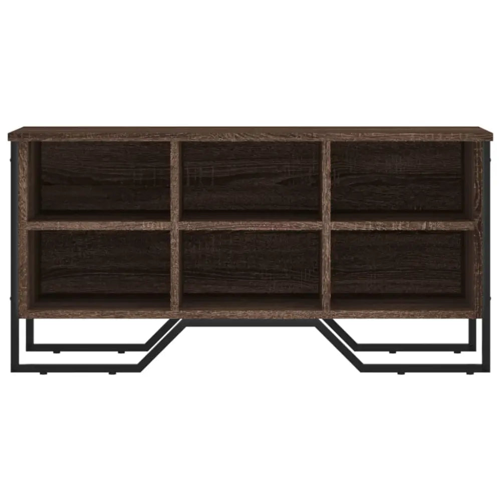 Schoenenkast 90x38x45,5 cm bewerkt hout bruin eikenkleurig - Schoenenrekken