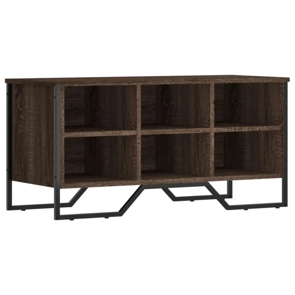 Schoenenkast 90x38x45,5 cm bewerkt hout bruin eikenkleurig - Schoenenrekken