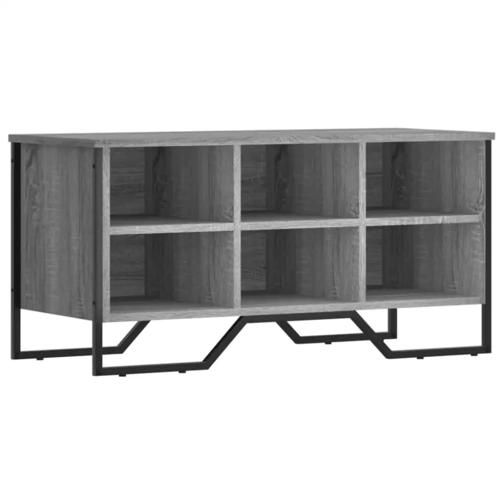 Schoenenkast 90x38x45,5 cm bewerkt hout grijs sonoma eikenkleur - Schoenenrekken