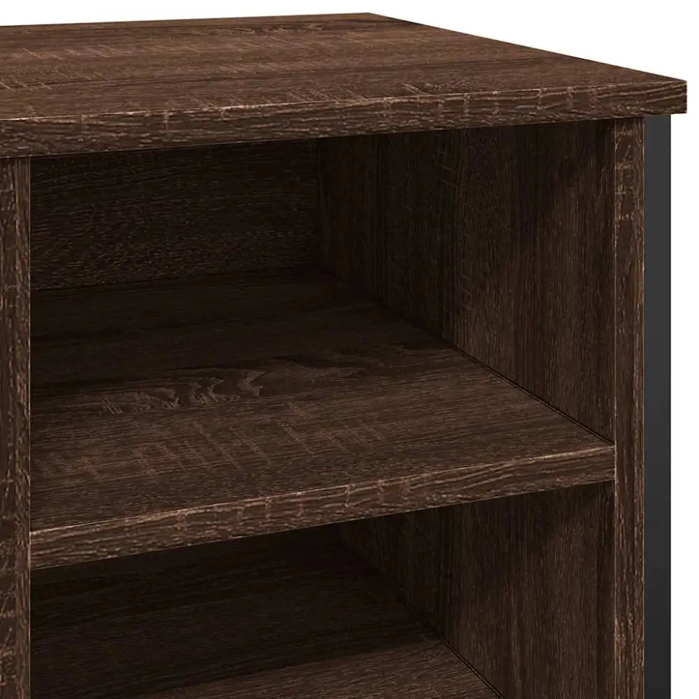Schoenenkast 90x38x61,5 cm bewerkt hout bruin eikenkleurig - Schoenenrekken
