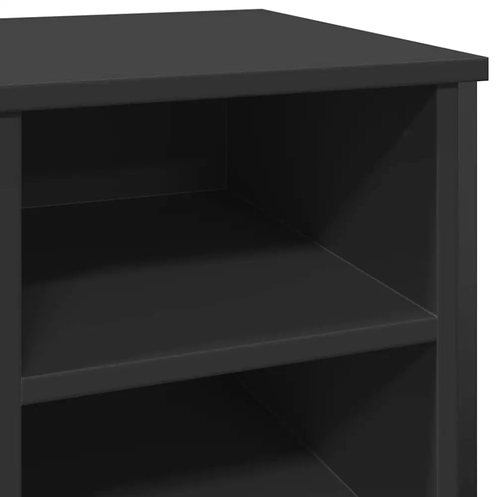 Schoenenkast 90x38x61,5 cm bewerkt hout zwart - Schoenenrekken