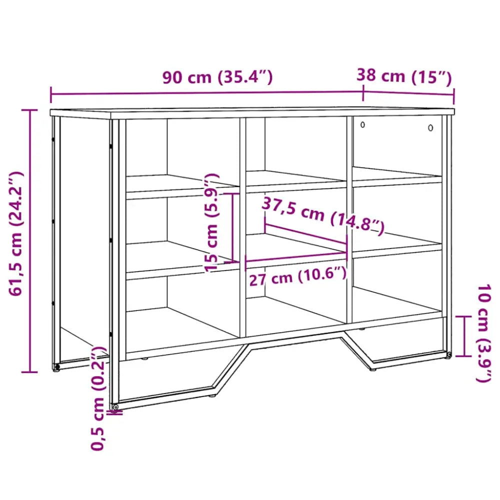 Schoenenkast 90x38x61,5 cm bewerkt hout zwart - Schoenenrekken