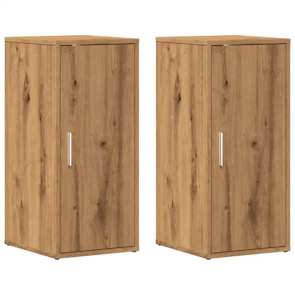 Schoenenkasten 2 st 32x35x70 cm bewerkt hout artisanaal eiken - Schoenenrekken