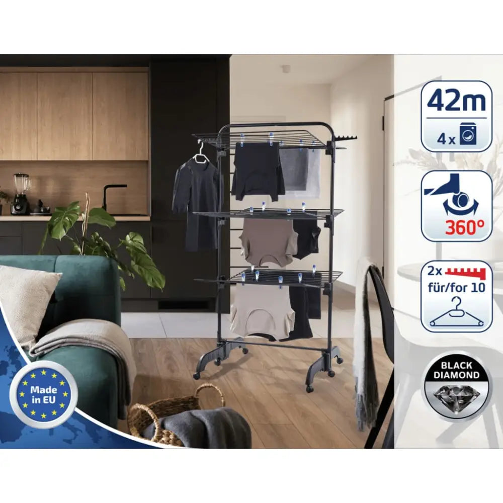 Droogtoren Comfort Tower 420 zwart - Droogrekken