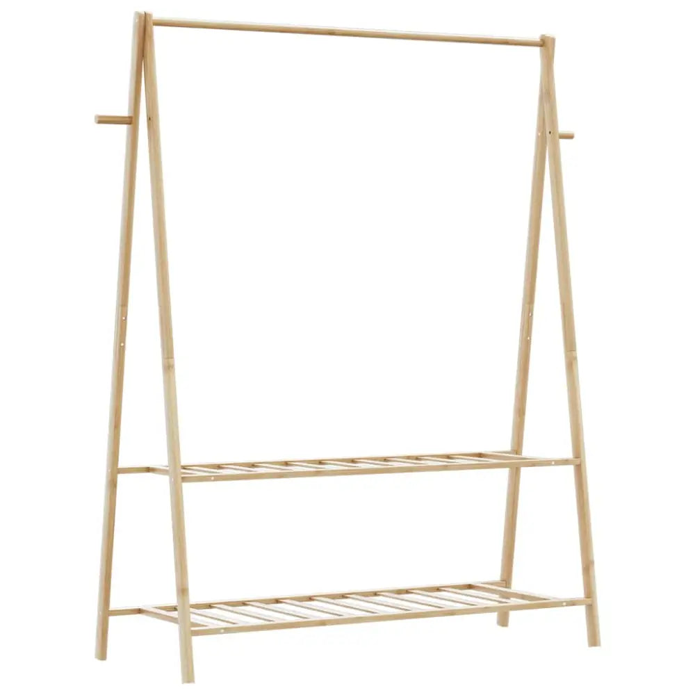 Kledingrek met schappen 132x45,5x150,5 cm bamboe - Kledingrekken & kastinrichting