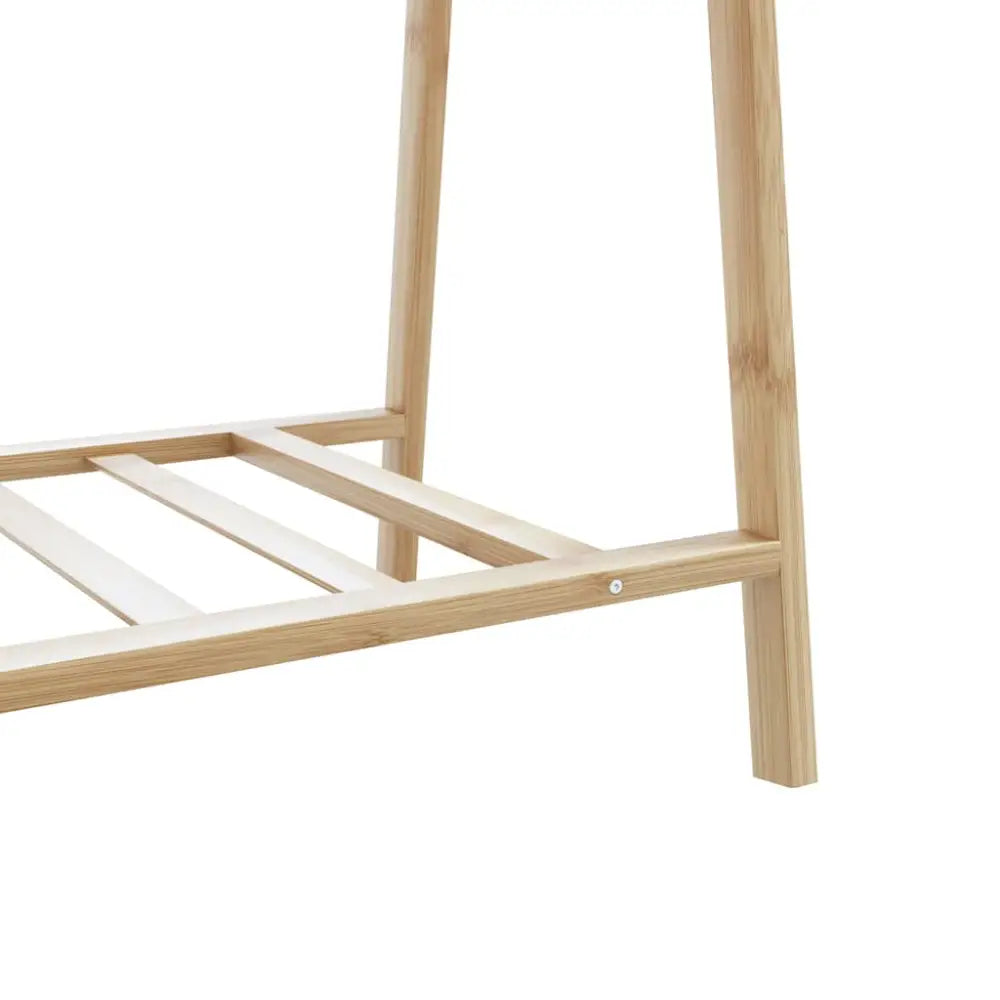Kledingrek met schappen 132x45,5x150,5 cm bamboe - Kledingrekken & kastinrichting