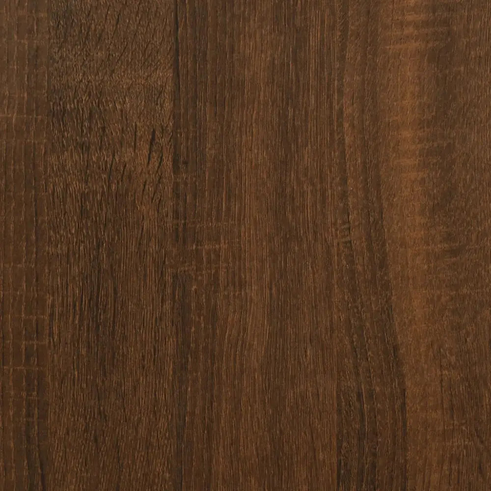 Kledingrek met schappen bewerkt hout bruin eikenkleur - Kledingrekken & kastinrichting