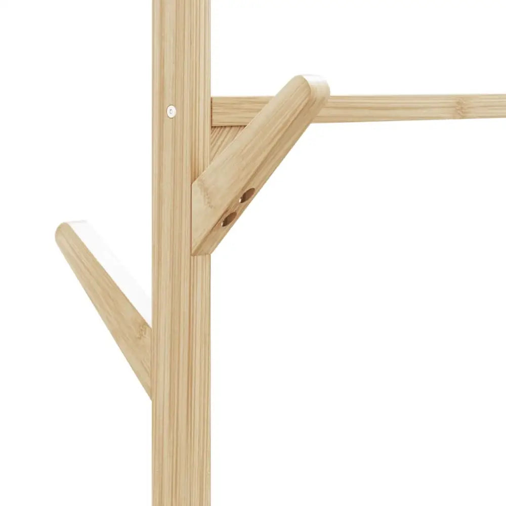 Kledingrek met schappen en wielen 100x38x175,5 cm bamboe - Kledingrekken & kastinrichting