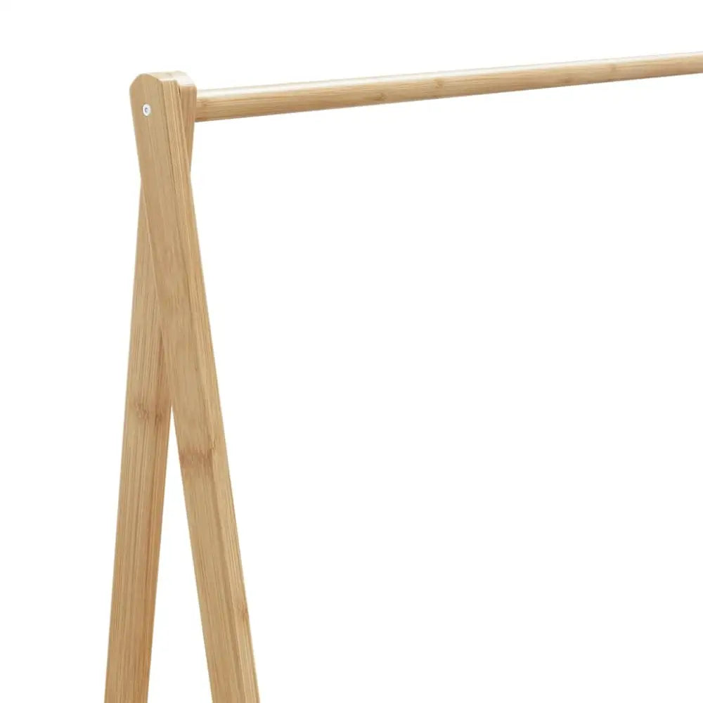 Kledingrek met schappen en wielen 106x34x106,5 cm bamboe - Kledingrekken & kastinrichting