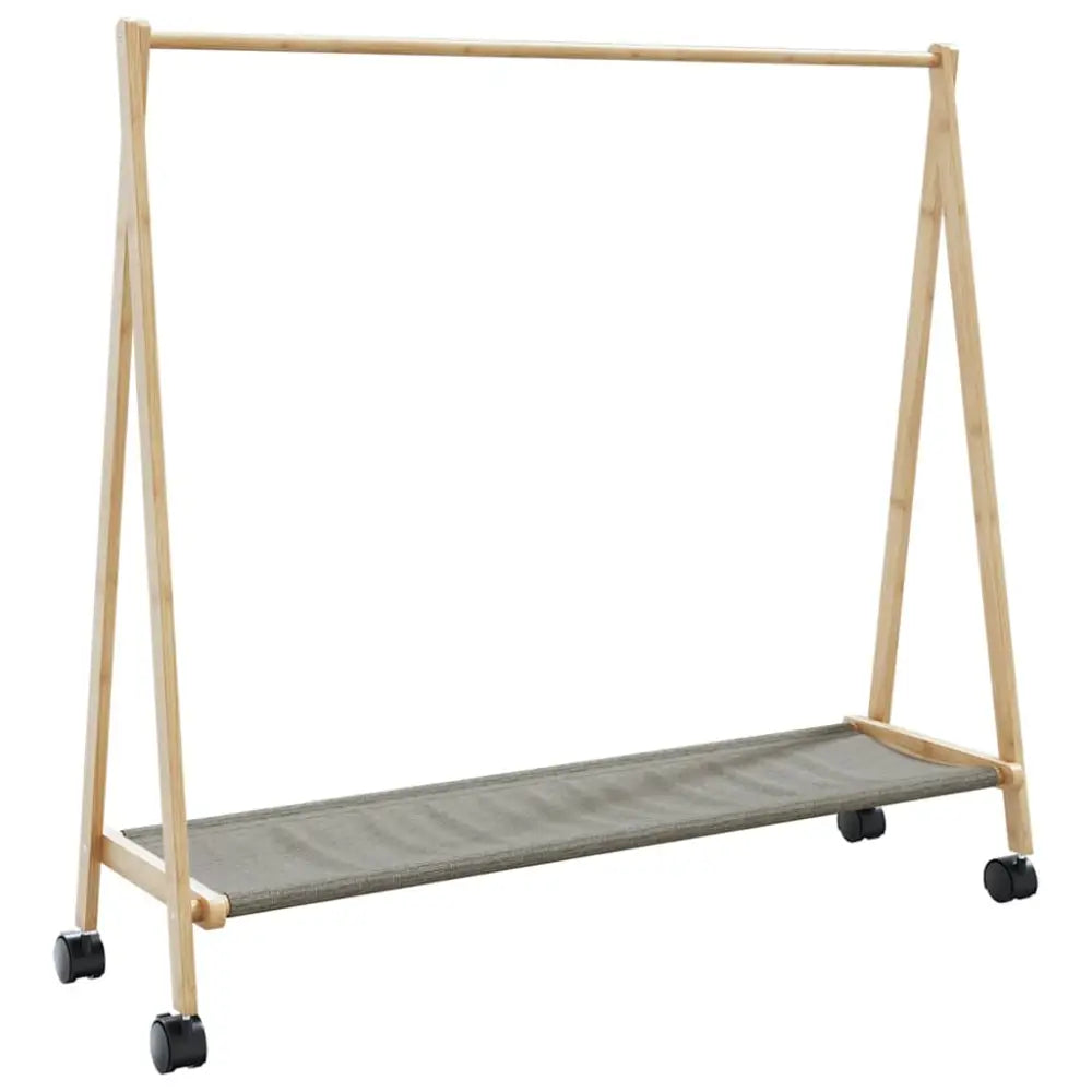 Kledingrek met schappen en wielen 106x34x106,5 cm bamboe - Kledingrekken & kastinrichting