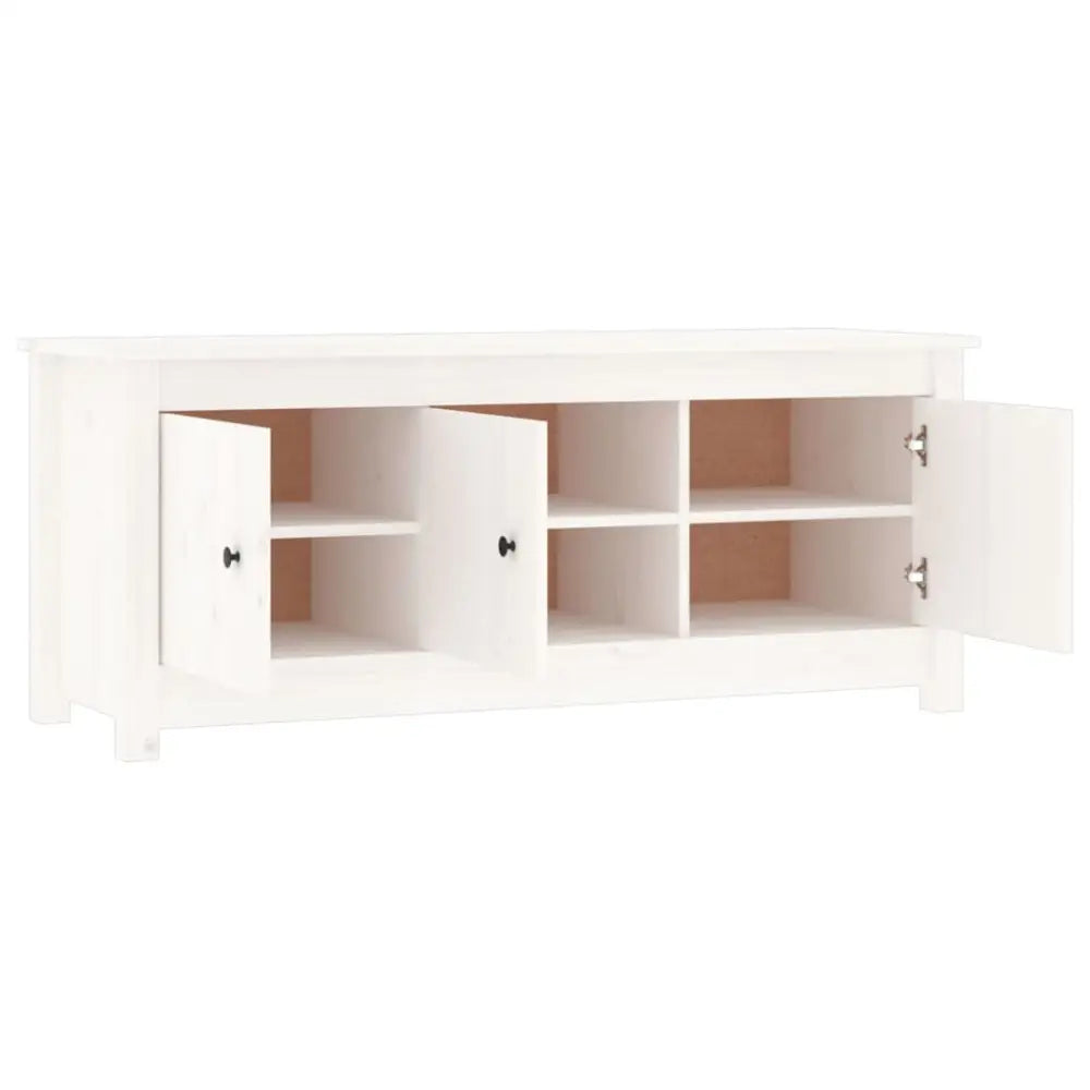 Schoenenkast 110x38x45,5 cm massief grenenhout wit - Schoenenrekken
