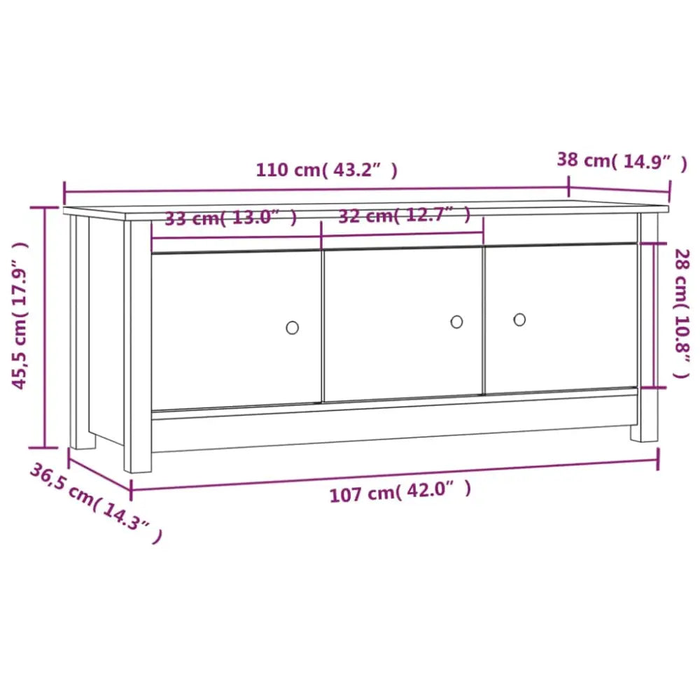 Schoenenkast 110x38x45,5 cm massief grenenhout wit - Schoenenrekken