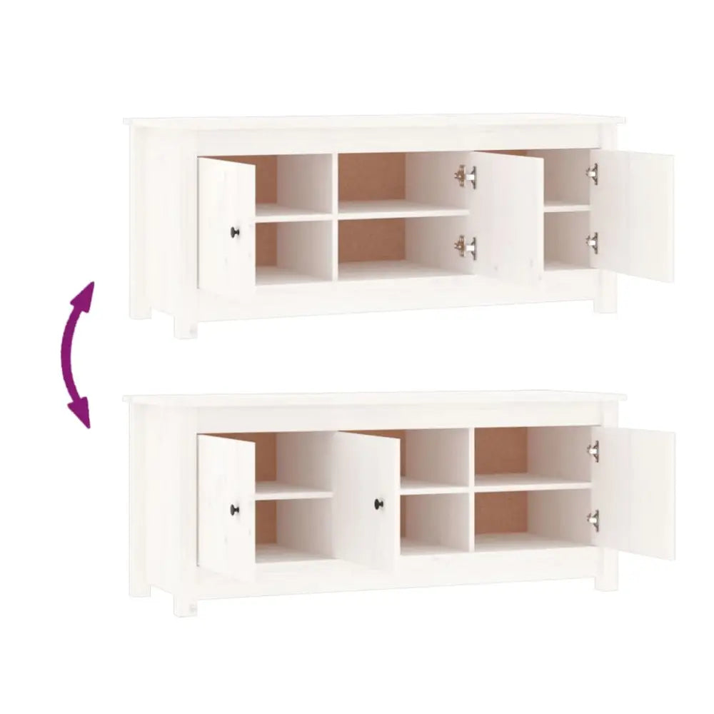Schoenenkast 110x38x45,5 cm massief grenenhout wit - Schoenenrekken