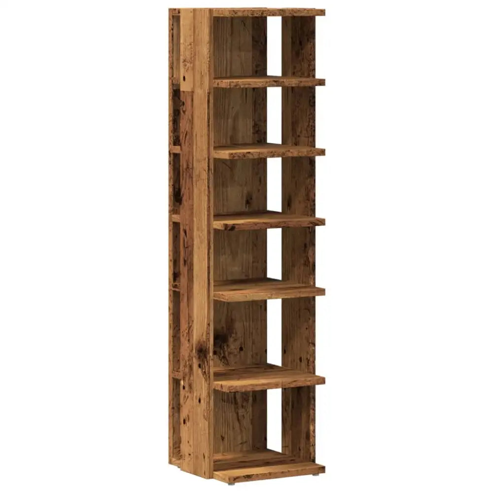 Schoenenkast 28x27x102 cm bewerkt hout oud houtkleurig - Schoenenrekken