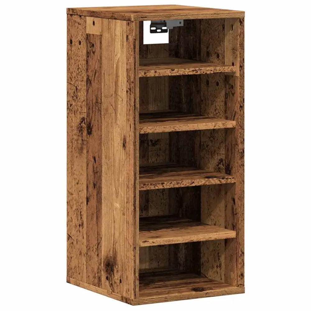 Schoenenkast 32x35x70 cm bewerkt hout oud houtkleurig - Schoenenrekken