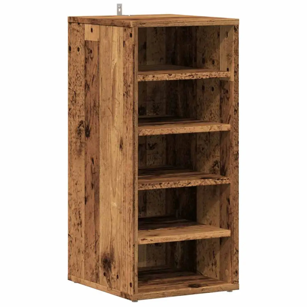 Schoenenkast 32x35x70 cm bewerkt hout oud houtkleurig - Schoenenrekken