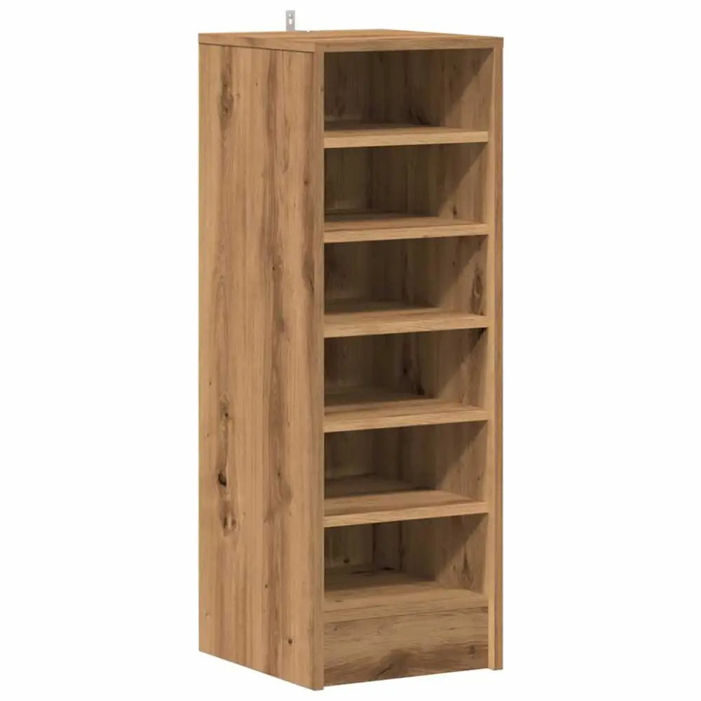 Schoenenkast 32x35x92 cm bewerkt hout artisanaal eikenkleur - Schoenenrekken