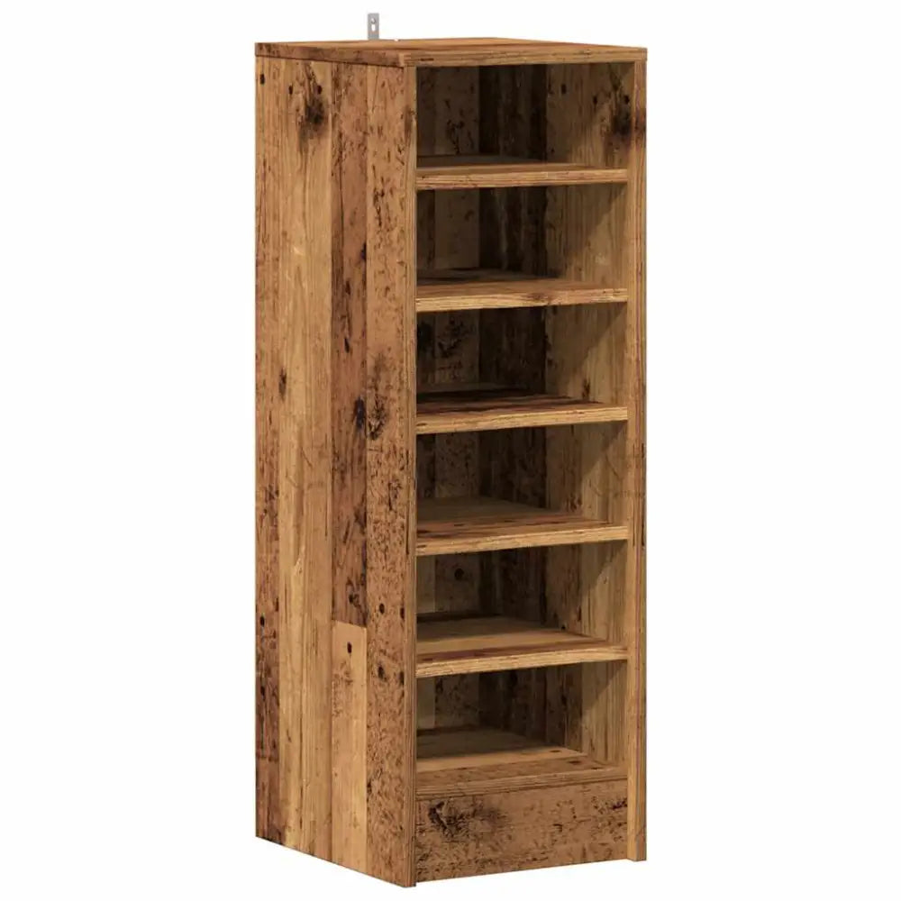 Schoenenkast 32x35x92 cm bewerkt hout oud houtkleurig - Schoenenrekken