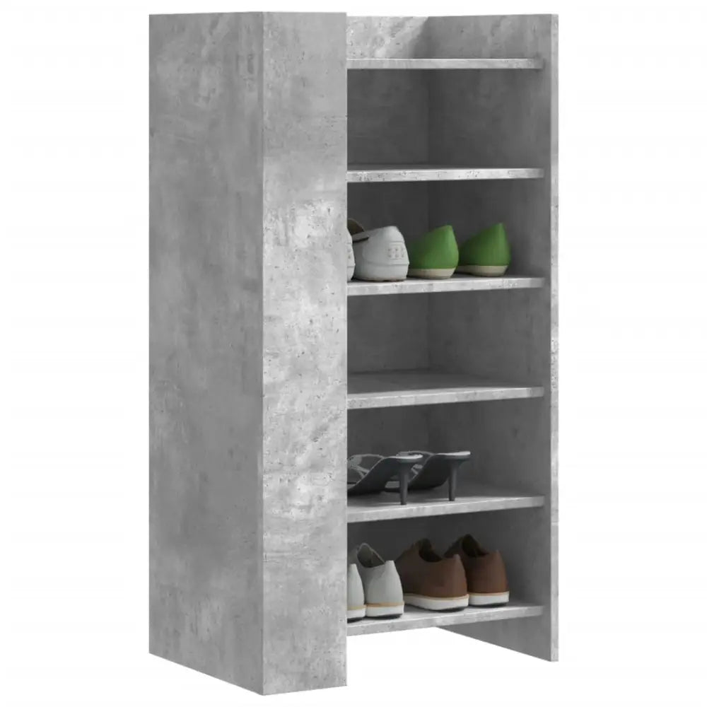 Schoenenkast 52x37,5x100 cm bewerkt hout betongrijs - Schoenenrekken