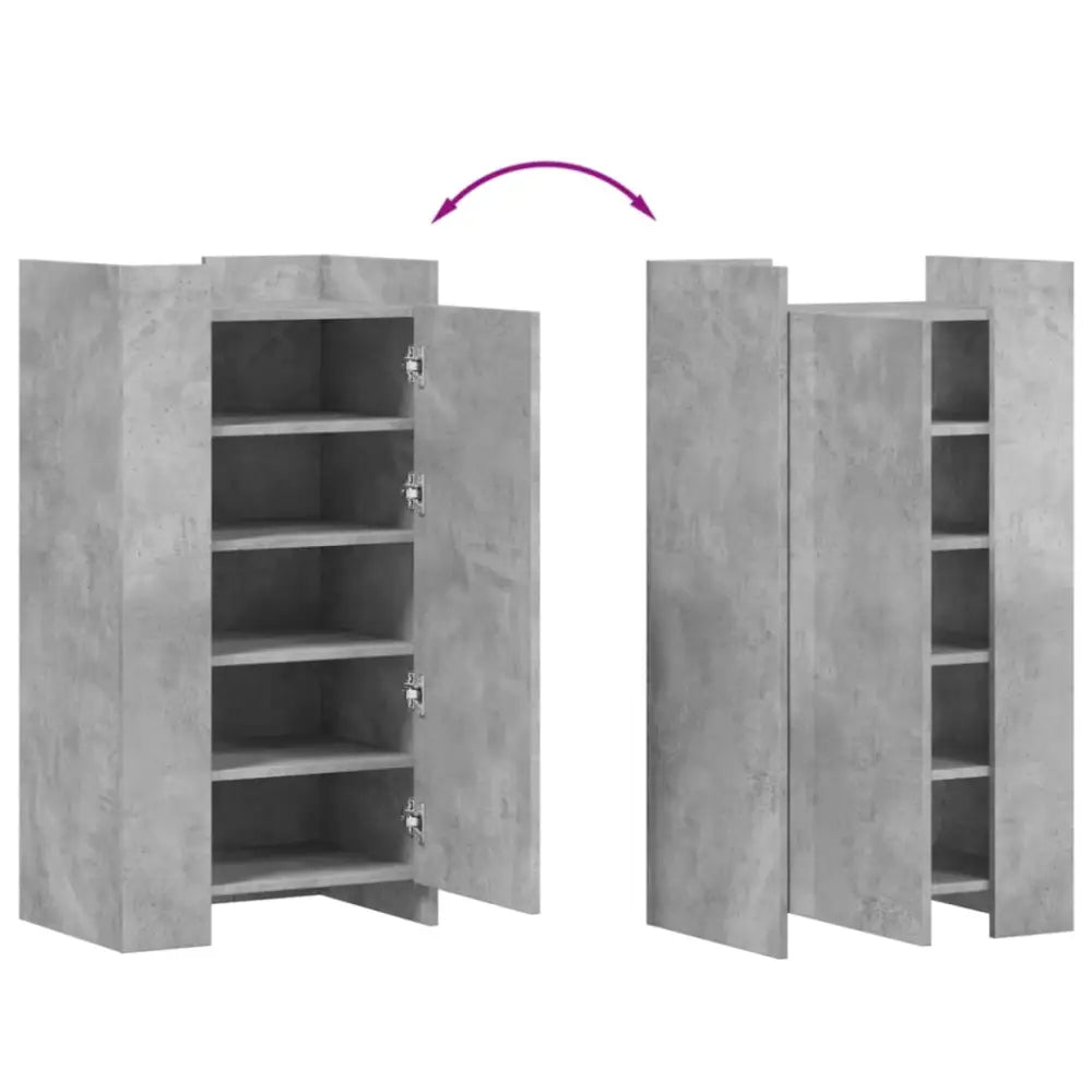 Schoenenkast 52x37,5x100 cm bewerkt hout betongrijs - Schoenenrekken