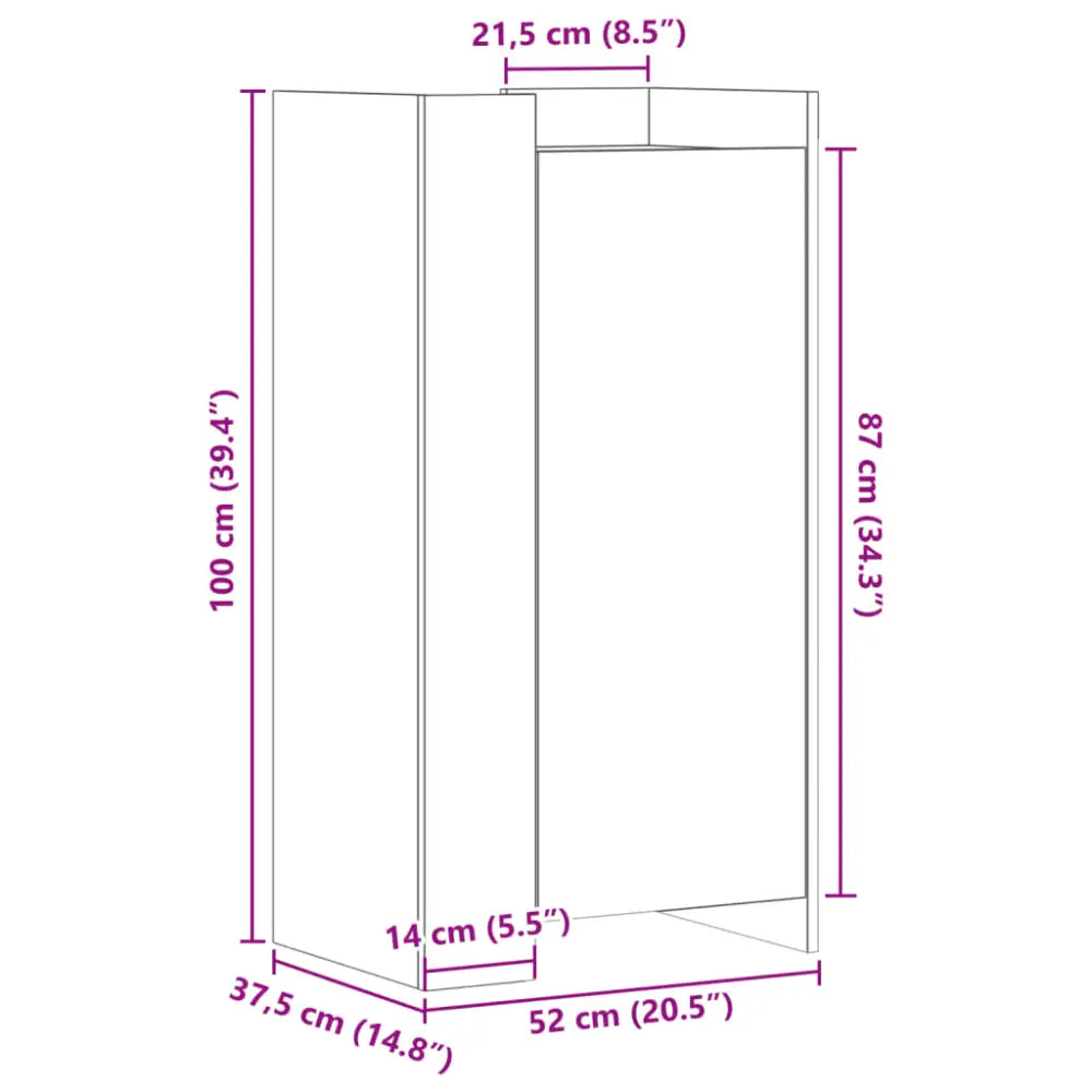 Schoenenkast 52x37,5x100 cm bewerkt hout betongrijs - Schoenenrekken