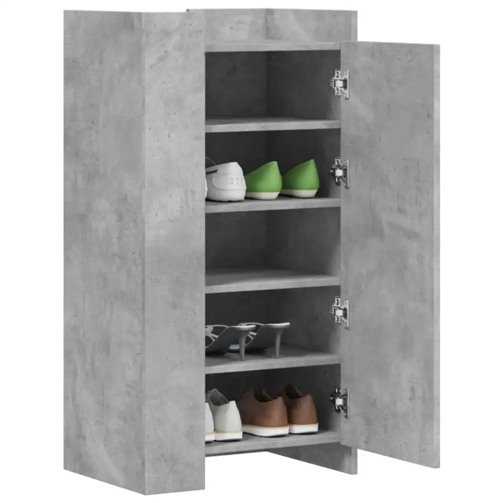 Schoenenkast 52x37,5x100 cm bewerkt hout betongrijs - Schoenenrekken