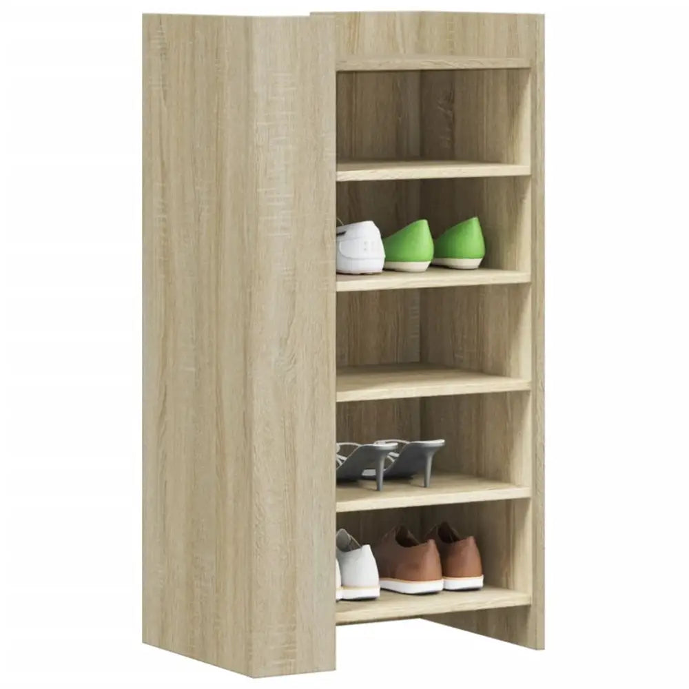 Schoenenkast 52x37,5x100 cm bewerkt hout sonoma eikenkleurig - Schoenenrekken