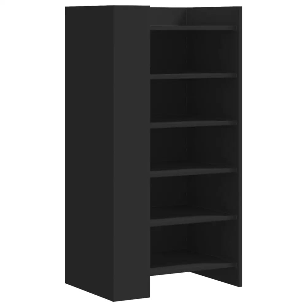Schoenenkast 52x37,5x100 cm bewerkt hout zwart - Schoenenrekken