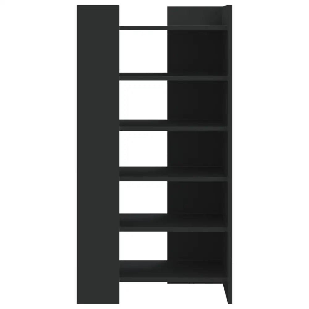 Schoenenkast 52x37,5x100 cm bewerkt hout zwart - Schoenenrekken