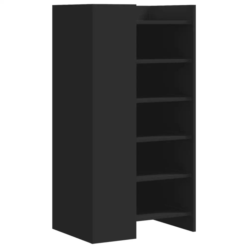 Schoenenkast 52x37,5x100 cm bewerkt hout zwart - Schoenenrekken