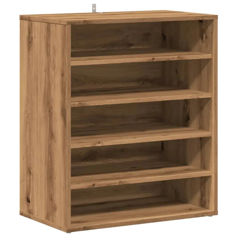 Schoenenkast 60x35x70 cm bewerkt hout artisanaal eikenkleur - Schoenenrekken