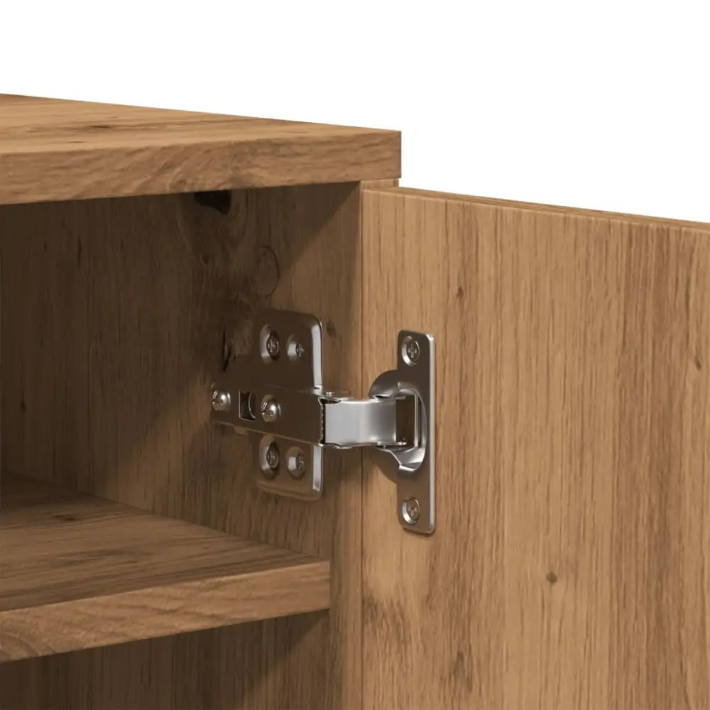 Schoenenkast 60x35x70 cm bewerkt hout artisanaal eikenkleur - Schoenenrekken