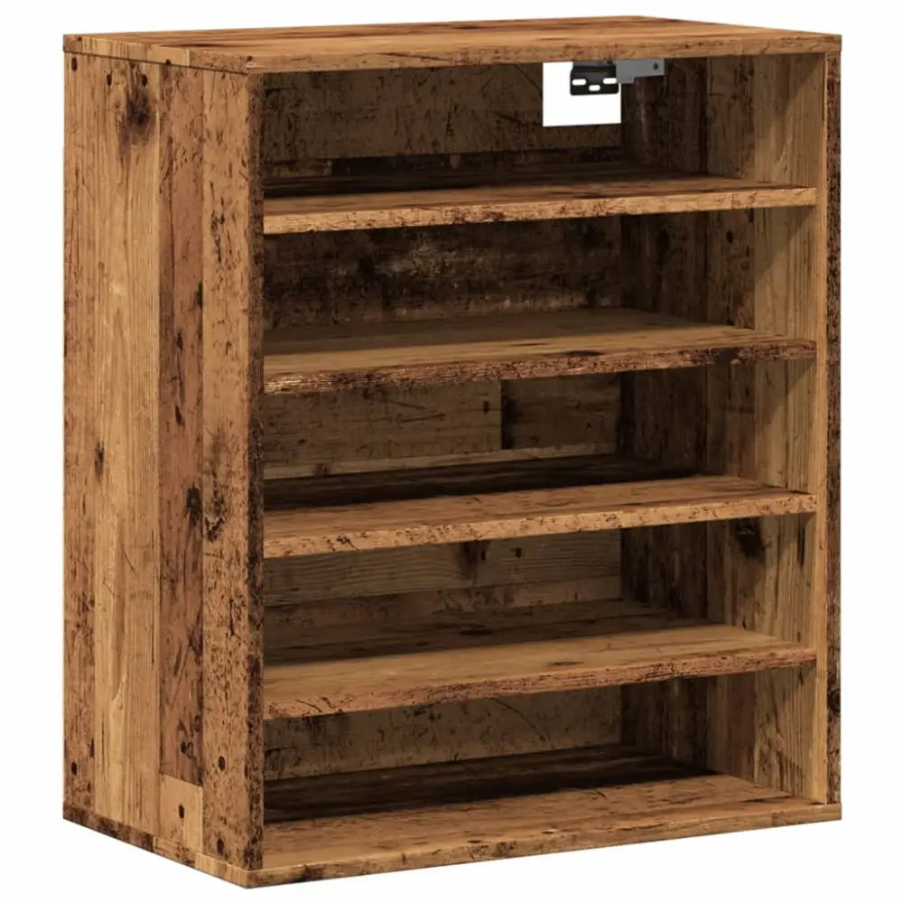 Schoenenkast 60x35x70 cm bewerkt hout oud houtkleurig - Schoenenrekken
