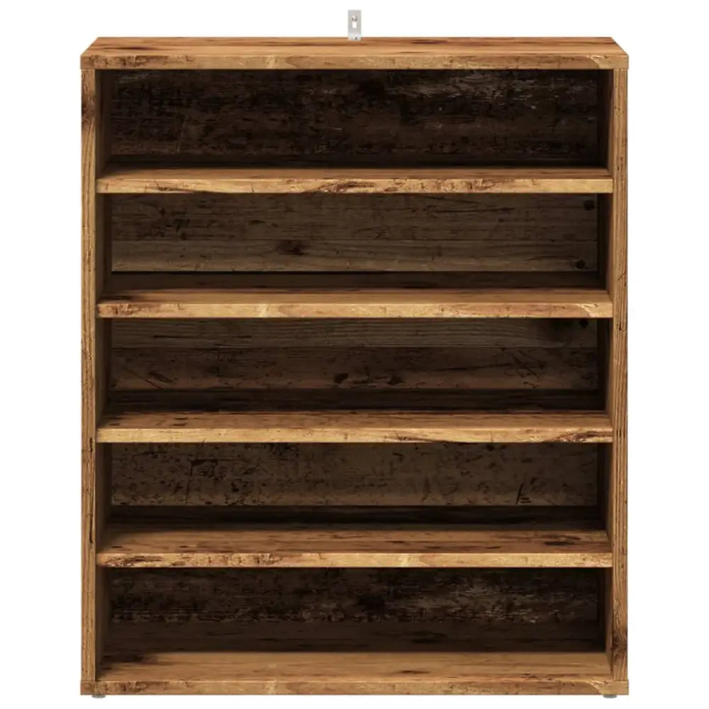 Schoenenkast 60x35x70 cm bewerkt hout oud houtkleurig - Schoenenrekken