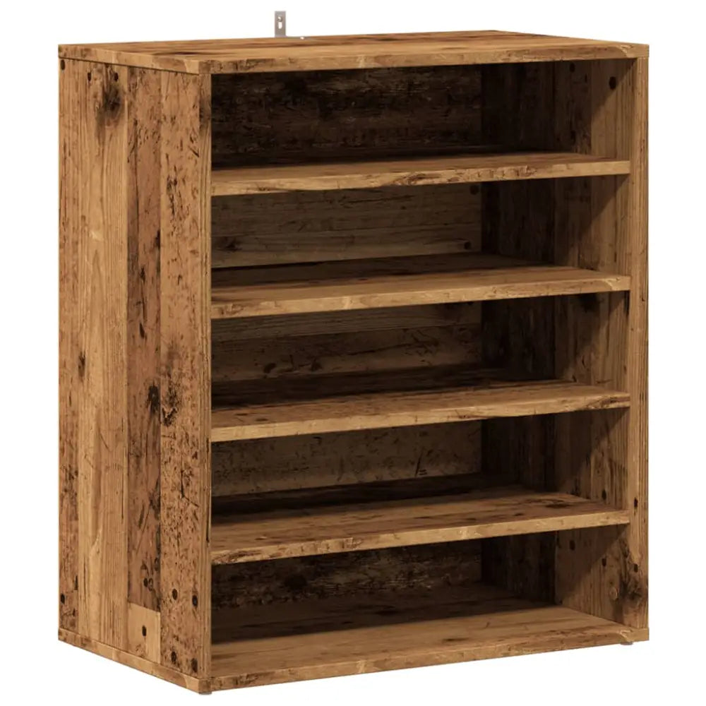 Schoenenkast 60x35x70 cm bewerkt hout oud houtkleurig - Schoenenrekken